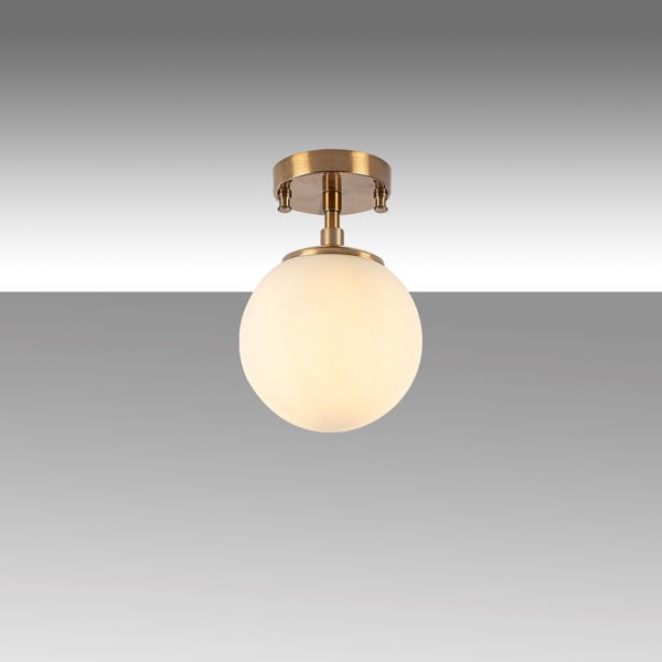 Fehér-sárgaréz színű mennyezeti lámpa üveg búrával ø 15 cm Atmaca – Opviq lights-image-4