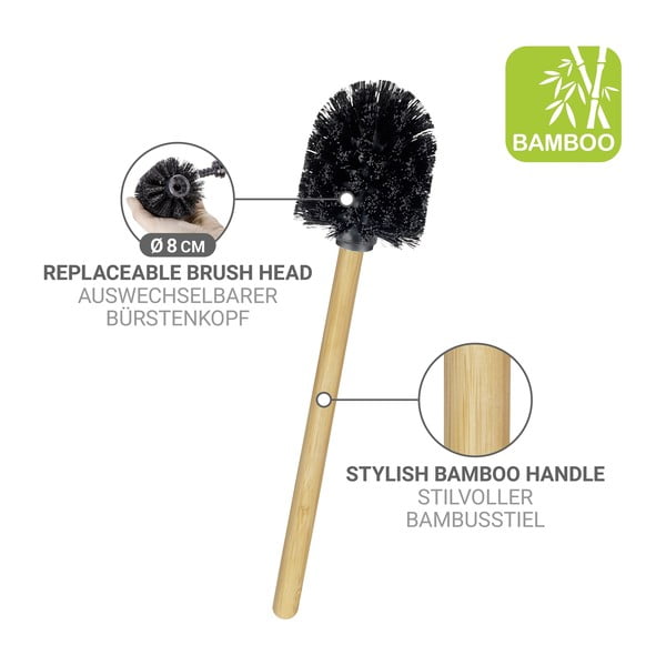 Fehér-natúr színű acél WC-papír tartó állvány WC-kefével Rivalta – Wenko-image-4