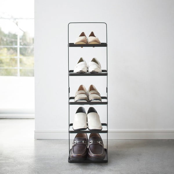 Fekete fém cipőtartó állvány Tower Shoe Rack – YAMAZAKI-image-1