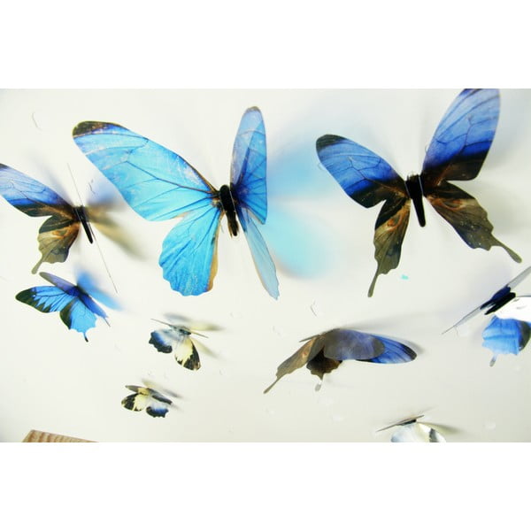 Butterflies 18 db-os kék 3D hatású falmatrica szett - Ambiance-image-3