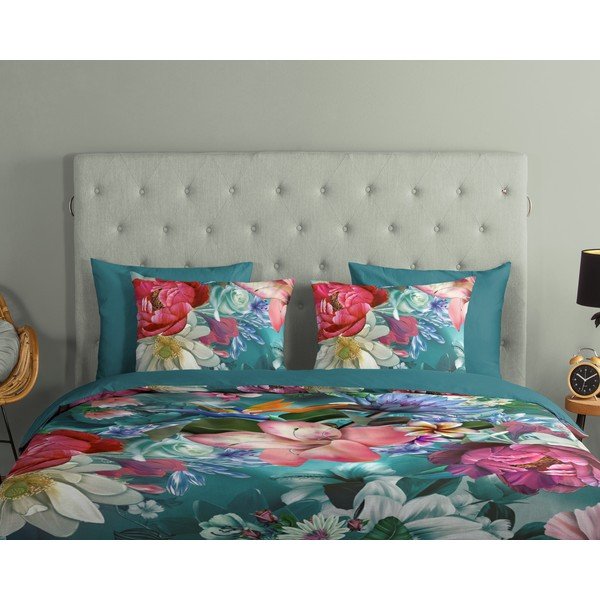 Türkiz egyszemélyes pamut ágyneműhuzat 140x200 cm – Good Morning-image-2