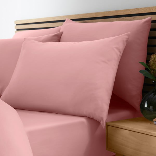 Rózsaszín gumis lepedő 135x190 cm So Soft Non-Iron – Catherine Lansfield-image-1