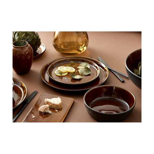 Fekete-borostyán színű desszertes kőedény tányér ø 21 cm Gastro Black/Amber – Bitz-image-4