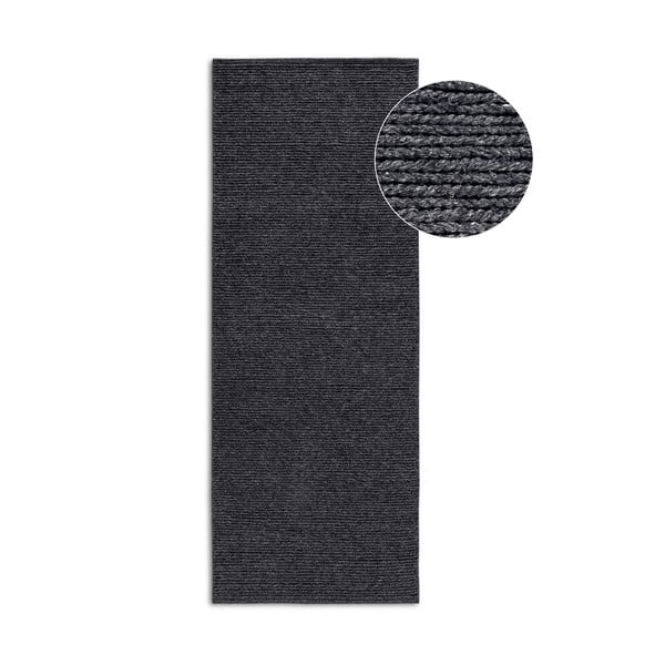 Sötétszürke kézi szövésű gyapjú futószőnyeg 80x200 cm Francois – Villeroy&Boch