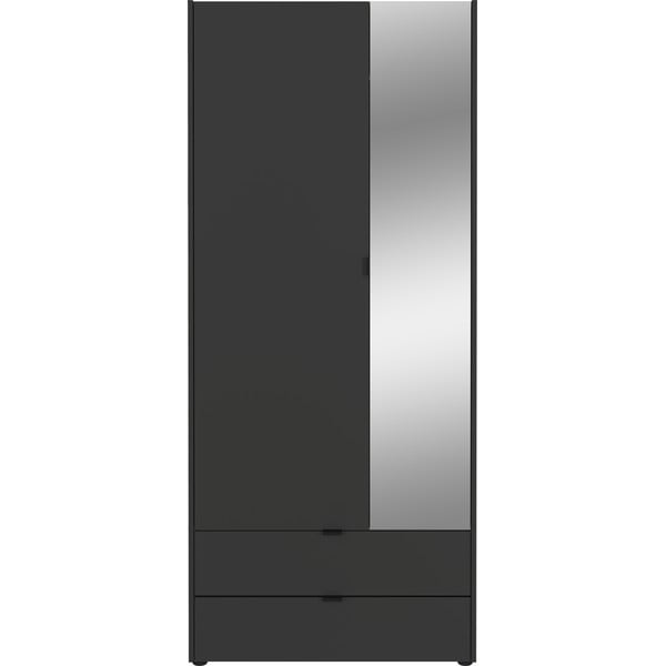 Antracitszürke ruhásszekrény tükörrel 84x196 cm Tuscon – Germania