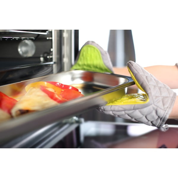 Zöld-szürke szilikonos pamut edényfogó - Vialli Design-image-2