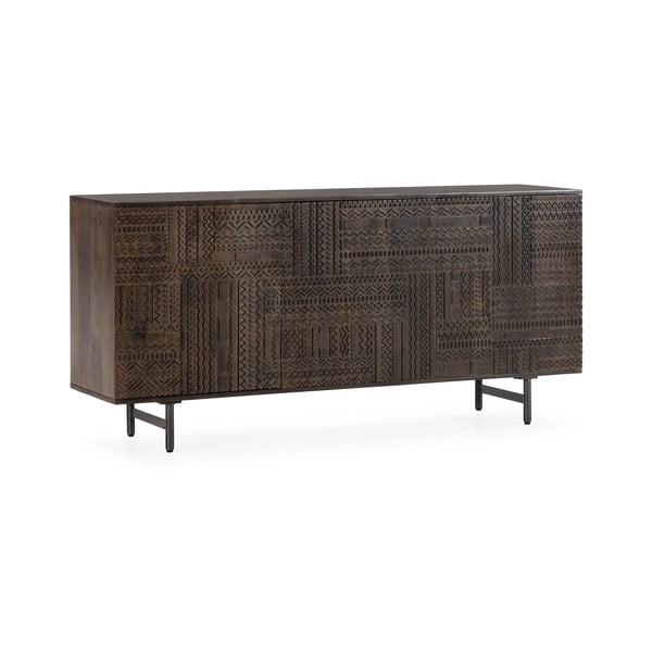 Sötétbarna mangófa komód 160x75x40 cm Kalai – MOME-image-3