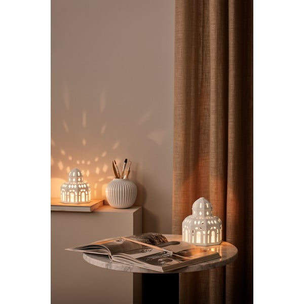 Lighthouse fehér karácsonyi kerámia gyertyatartó, ø 12 cm - Kähler Design-image-1