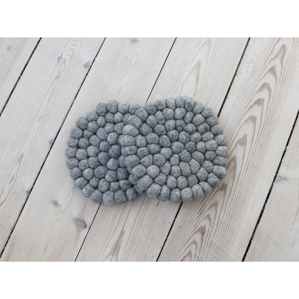 Ball Coaster acélszürke golyós gyapjúalátét, ⌀ 20 cm - Wooldot-image-2