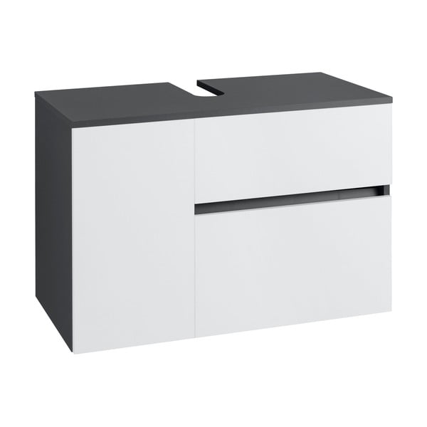 Fehér-antracitszürke fali mosdó alatti szekrény 80x53 cm Wisla – Støraa-image-1