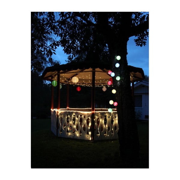 Piros kültéri napelemes LED lampion, ø 30 cm - Star Trading-image-2