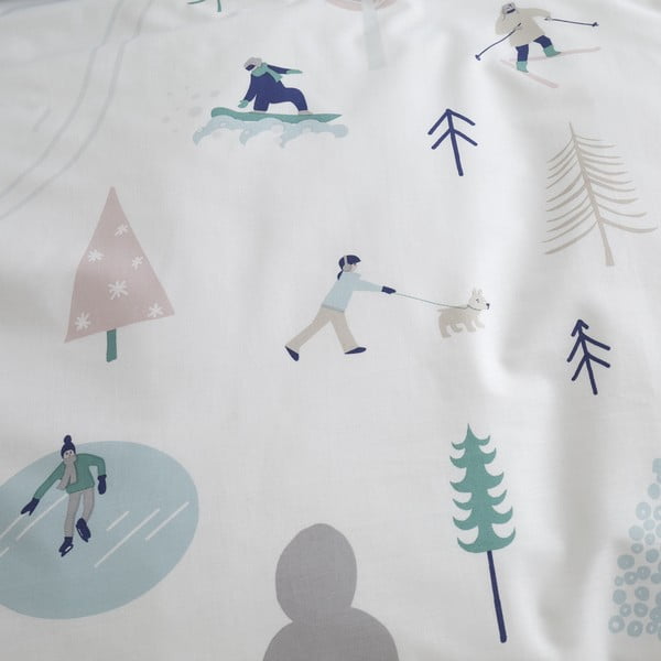Fehér kétszemélyes pamut ágyneműhuzat 200x200 cm Winter Fun – Bianca-image-4