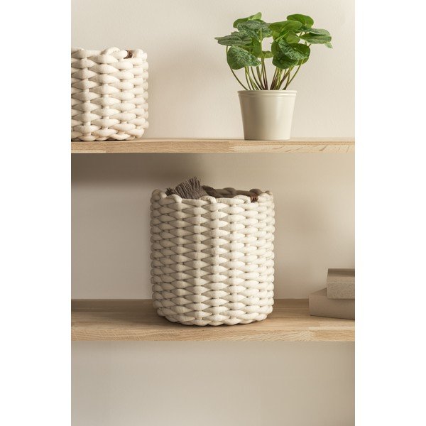 Textil tárolókosár ø 25x25 cm Peach Skin Round M – Bigso-image-1