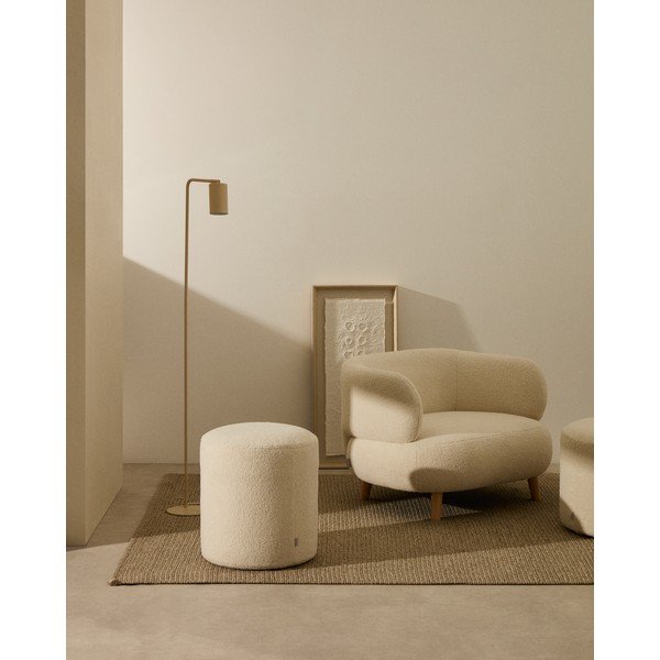 Krémszínű buklé puff Kaeli – Kave Home-image-1
