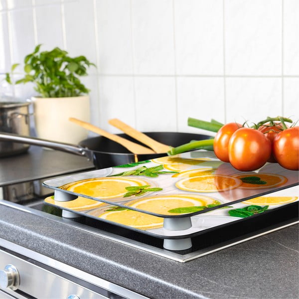 Edzett üveg tűzhely fedőlap szett 2 db-os 52x30 cm Lemons – Wenko-image-1