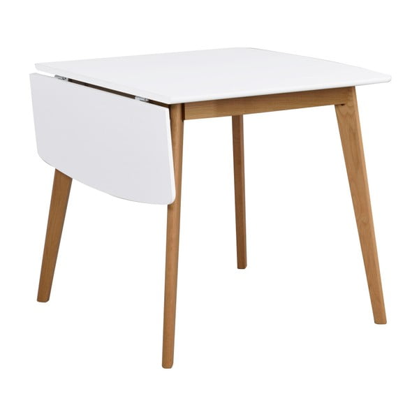 Olivia étkezőasztal tölgyfa szerkezettel és lehajtható asztallappal, hosszúság 80 + 30 cm - Rowico