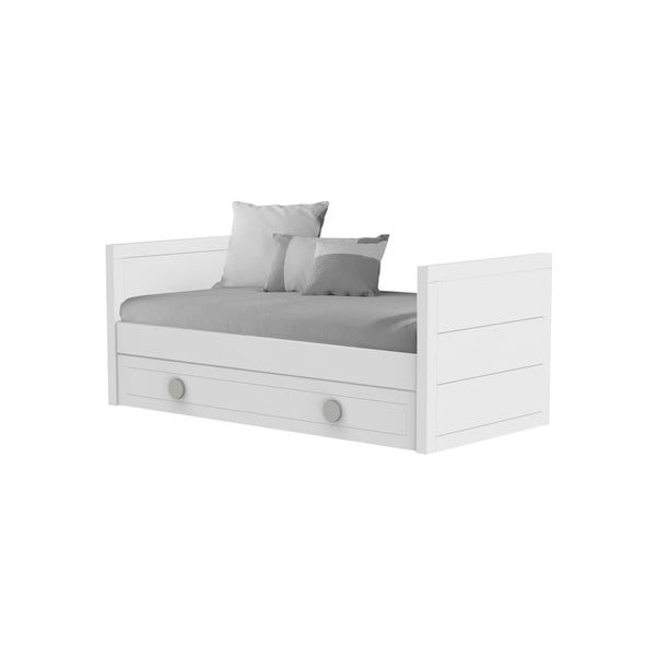 Sport fehér egyszemélyes ágy kihúzható fiókkal, 90 x 190 cm - Trébol Mobiliario