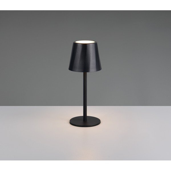 Matt fekete LED asztali lámpa fém búrával (magasság 21 cm) Diaz – Reality-image-1