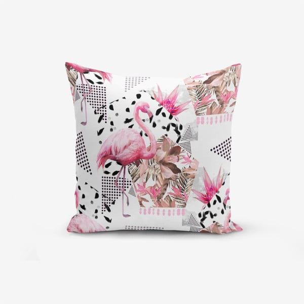 Bat Petegi Flamingo pamutkeverék párnahuzat, 45 x 45 cm - Minimalist Cushion Covers