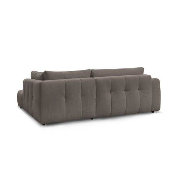 Szürkésbarna kinyitható-tárolóhelyes sarokkanapé (jobb oldali-L alakú) Fuji – Bobochic Paris-image-4