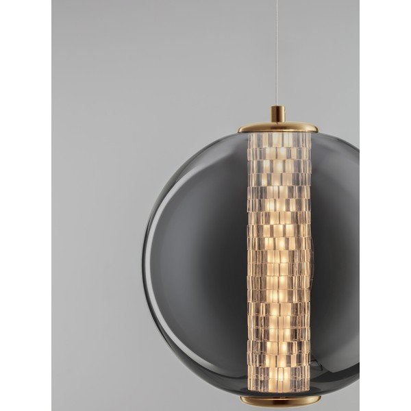 Szürke fém LED függőlámpa üveg búrával ø 22 cm Navi – Nova Luce-image-4