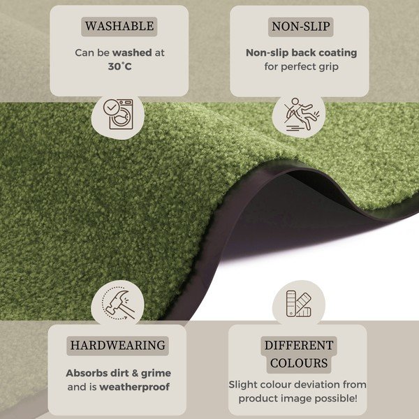 Wash & Clean zöld lábtörlő, 39 x 58 cm - Hanse Home-image-2