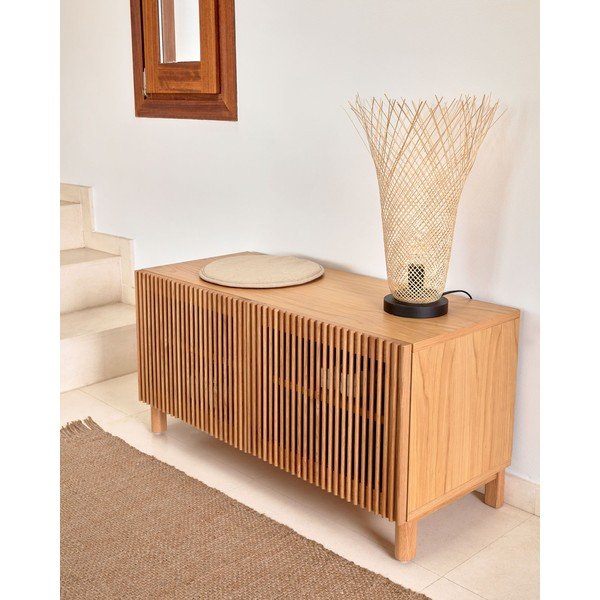 Natúr színű ülőkés cipőtartó tölgyfa dekorral Beyla – Kave Home-image-3