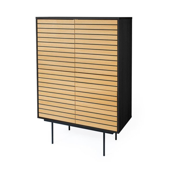 Stripe Oak komód tölgyfa dekorral - Woodman-image-2