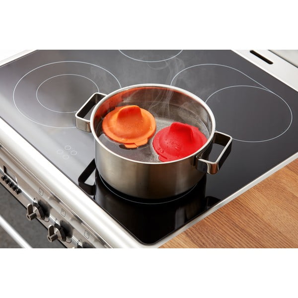 Pouched piros szilikon buggyantott tojásfőző forma - Lékué-image-1