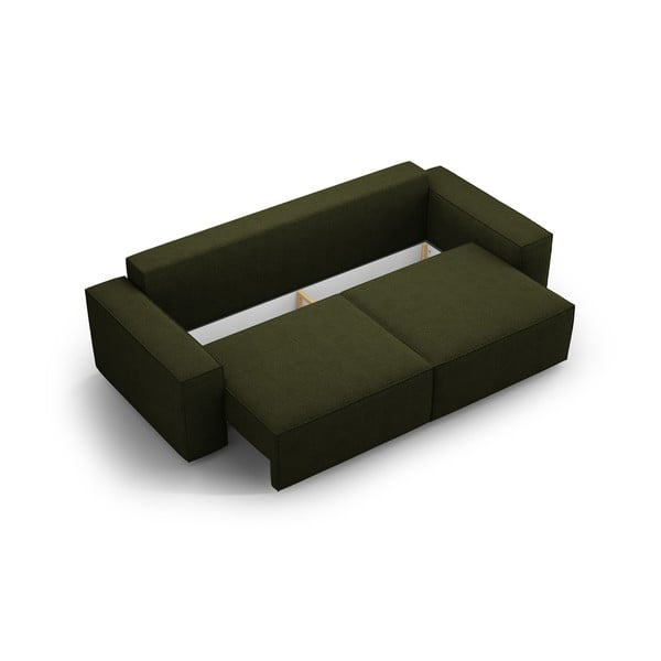 Sötétzöld buklé kinyitható kanapé 247 cm Jodie – Micadoni Home-image-3