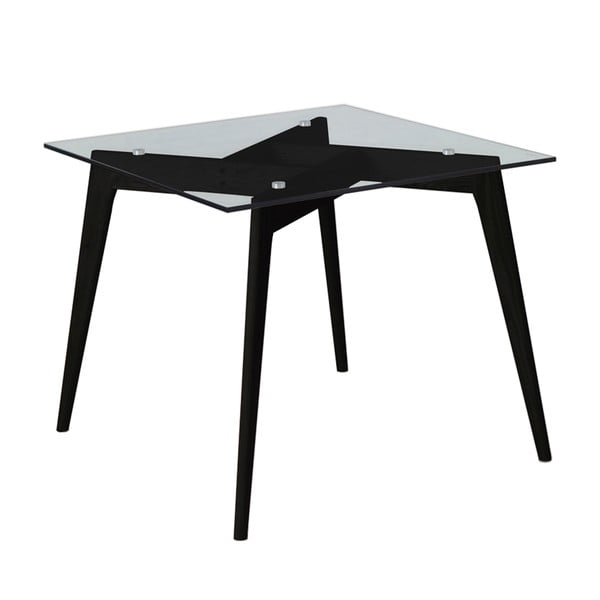 Janis szögletes étkezőasztal fekete lábakkal, 90 x 90 cm - Marckeric