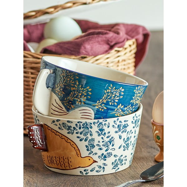 Kék agyagkerámia tálka 460 ml Hezha – Bloomingville-image-2