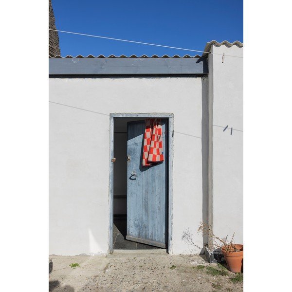 Narancssárga-bézs frottír bio pamut törölköző 50x90 cm Retro – Mette Ditmer Denmark-image-4