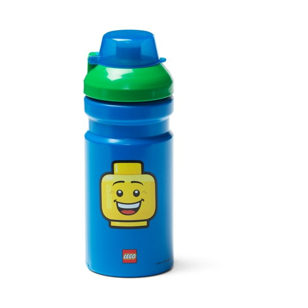 Iconic kék kulacs zöld kupakkal, 390 ml - LEGO®