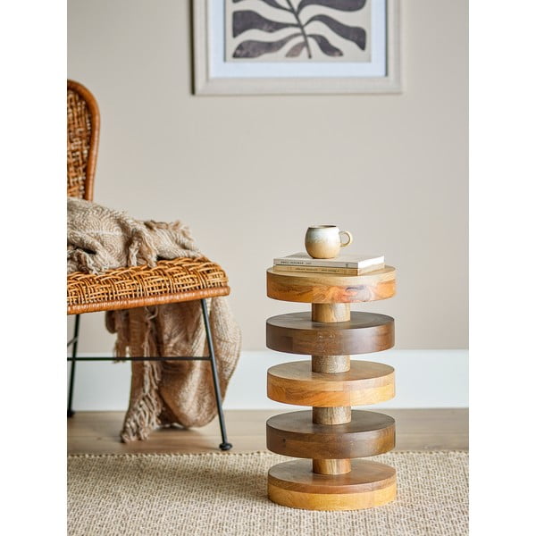 Mangófa kerek tárolóasztal ø 25 cm Franka – Bloomingville-image-1