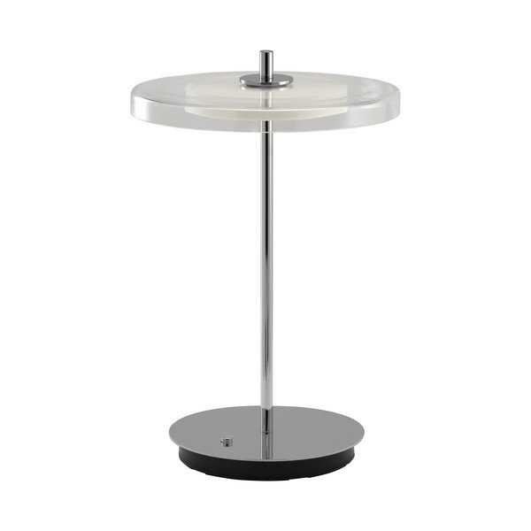 Ezüstszínű acél LED asztali lámpa USB csatlakozóval, üveg búrával (magasság 31 cm) Asteria Move – UMAGE-image-3