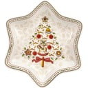 Gingerbread Village piros-fehér porcelán karácsonyi csillag alakú tál, 4,5 4,5 cm - Villeroy & Boch