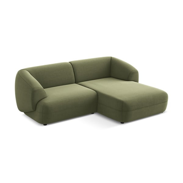 Zöld bársony sarokkanapé (jobb oldali) Moana – Makamii-image-2