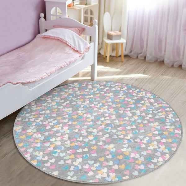 Világosszürke gyerek szőnyeg ø 80 cm Comfort – Mila Home-image-1