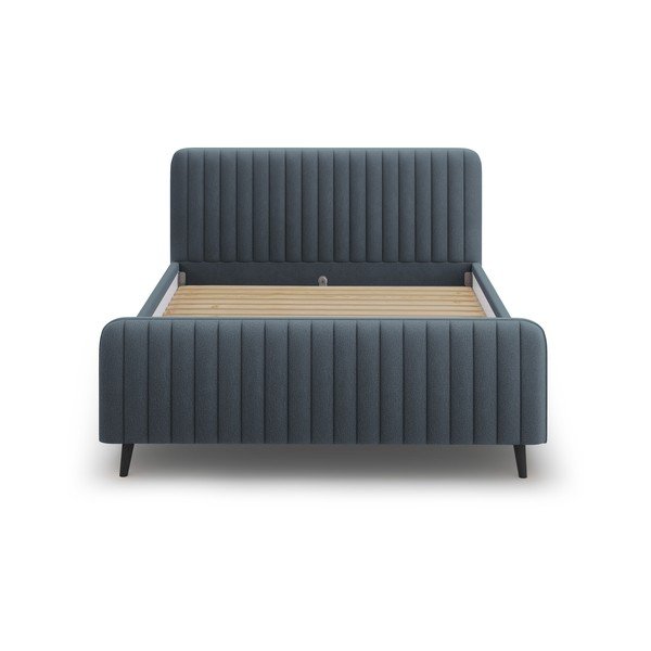 Kékesszürke kárpitozott franciaágy ágyráccsal 160x200 cm Lily - Micadoni Home-image-2