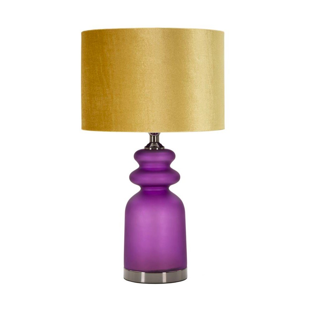 Sárga-lila asztali lámpa textil búrával (magasság 57,5 cm) Milva Two Mauro Ferretti