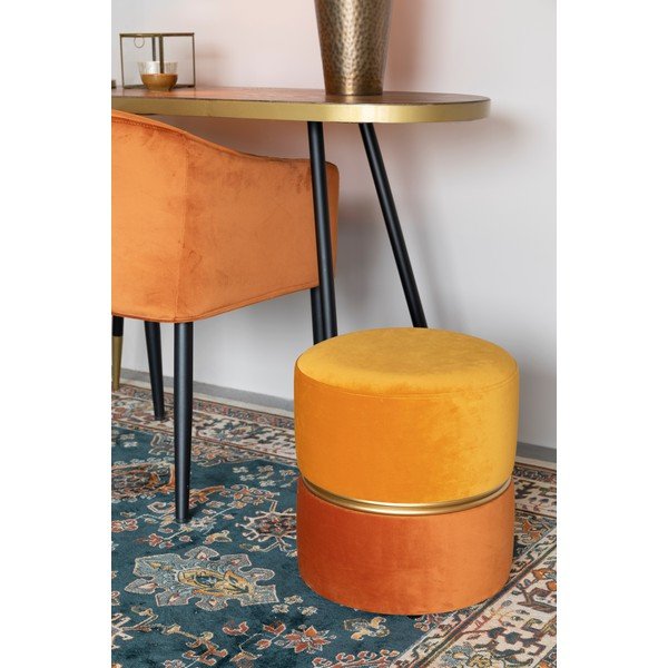 Narancssárga bársony puff Bubbly – White Label-image-1