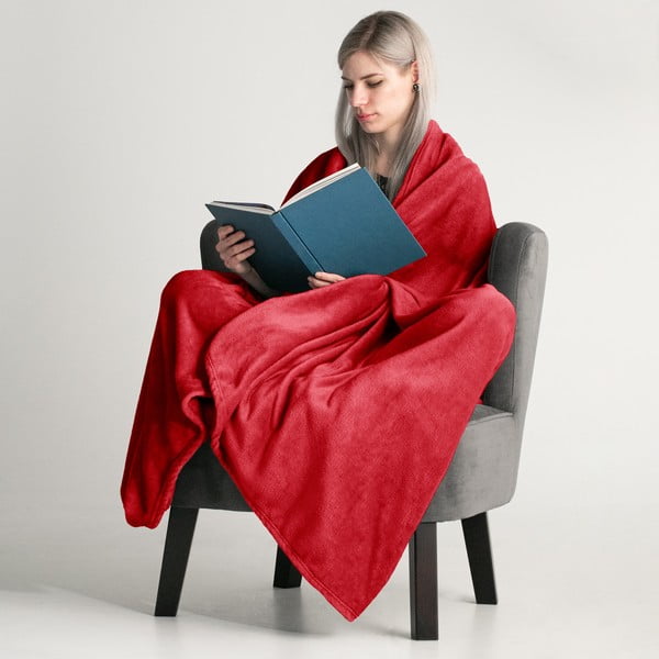 Mic piros mikroszálas takaró, 160 x 210 cm - DecoKing-image-1