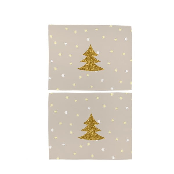 Textil tányéralátét szett karácsonyi mintával, 2 db-os 35x45 cm Gold Tree – Butter Kings