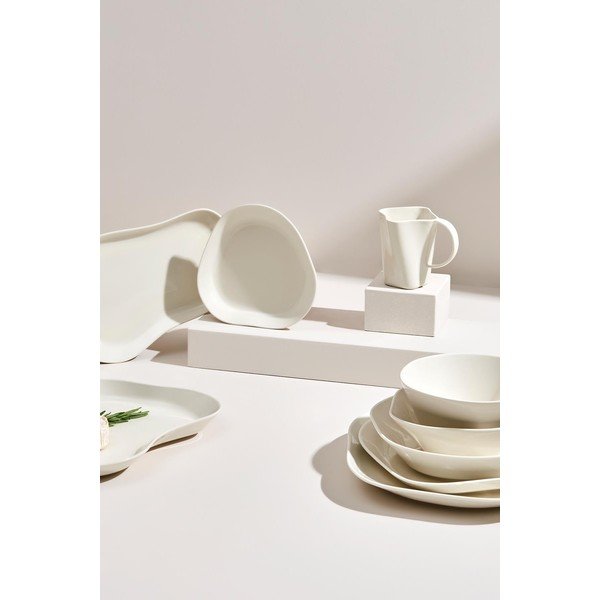 Fehér desszertes tányér készlet 2 db-os Lux – Kütahya Porselen-image-1