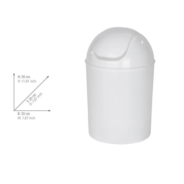 Fehér rozsdamentes acél szemetes 6 l Economic – Wenko-image-3