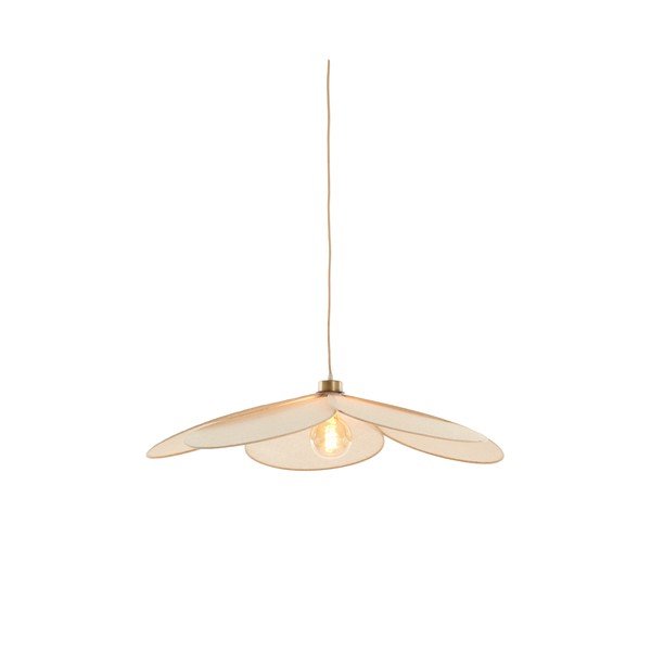 Krémszínű függőlámpa textil búrával Fyano – Light & Living-image-2
