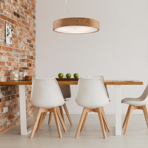 Barna függőlámpa üveg búrával ø 47 cm Eveline – LAMKUR-image-1