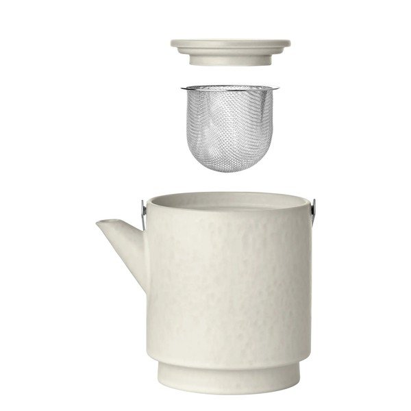 Krémszínű kőedény teáskanna szűrővel 1 l Makoto – Blomus-image-2