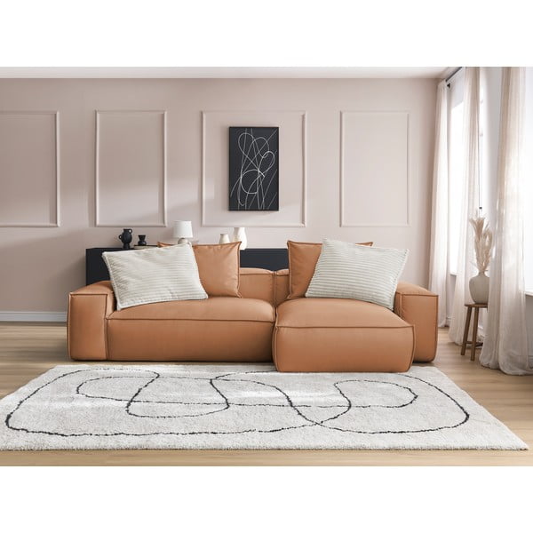 Barna bőrutánzat sarokkanapé (variálható) Boheme – Bobochic Paris-image-1